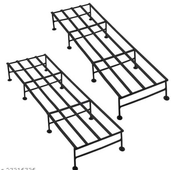 Iron Planter Stand It is very light in weight and so it can be moved easily as per your needs - Free Size, Black, Iron, Pack of 2